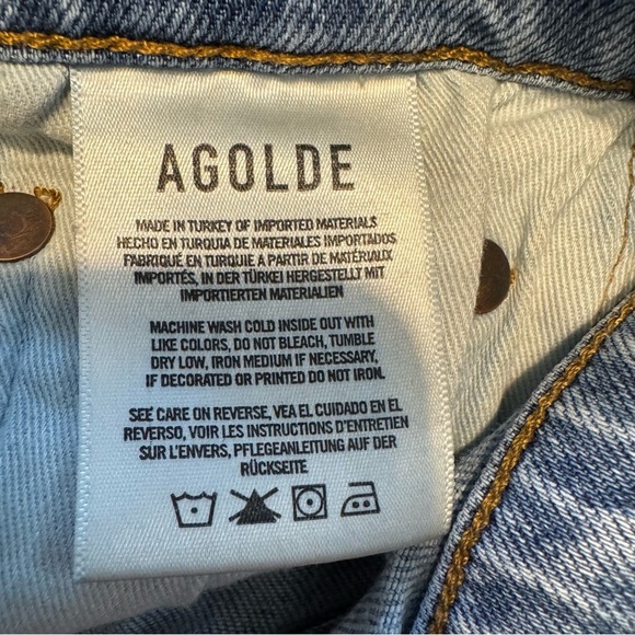 Agolde Women’s Nico High Rise Slim Distressed Button Fly Jeans Size 29 - Picture 6 of 11